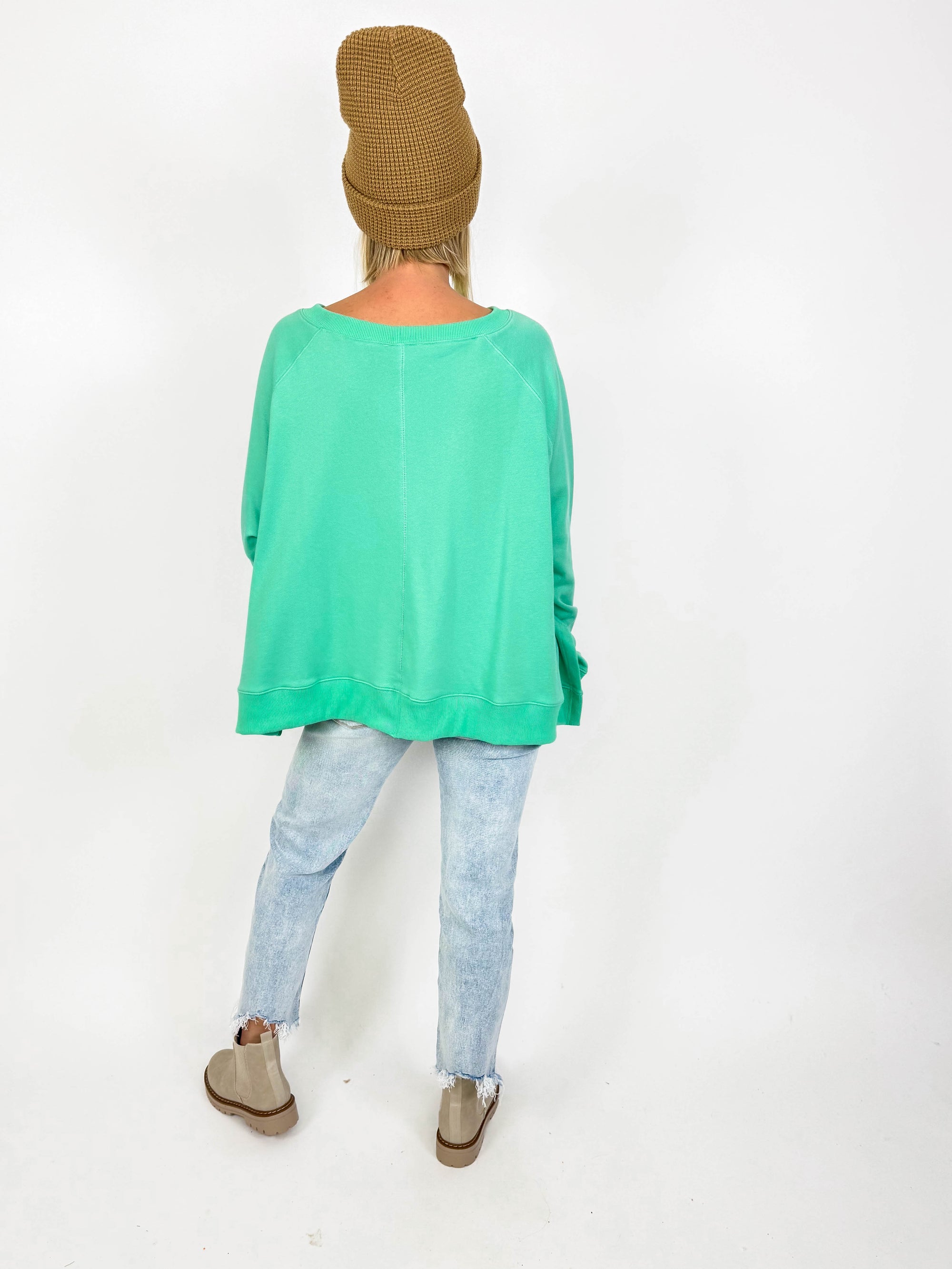 Darcy French Terry Pullover- SEAFOAM-FINAL SALE