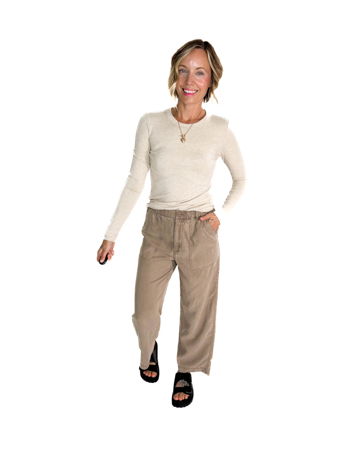 Samantha Round Neck Long Sleeve- OATMEAL