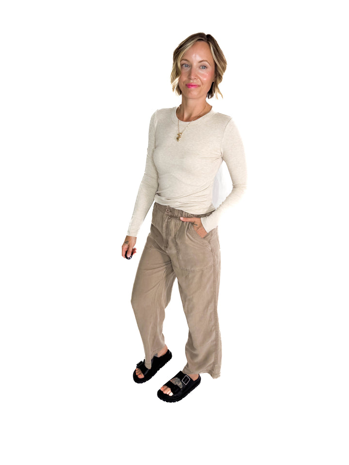 Samantha Round Neck Long Sleeve- OATMEAL