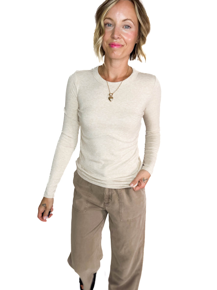 Samantha Round Neck Long Sleeve- OATMEAL