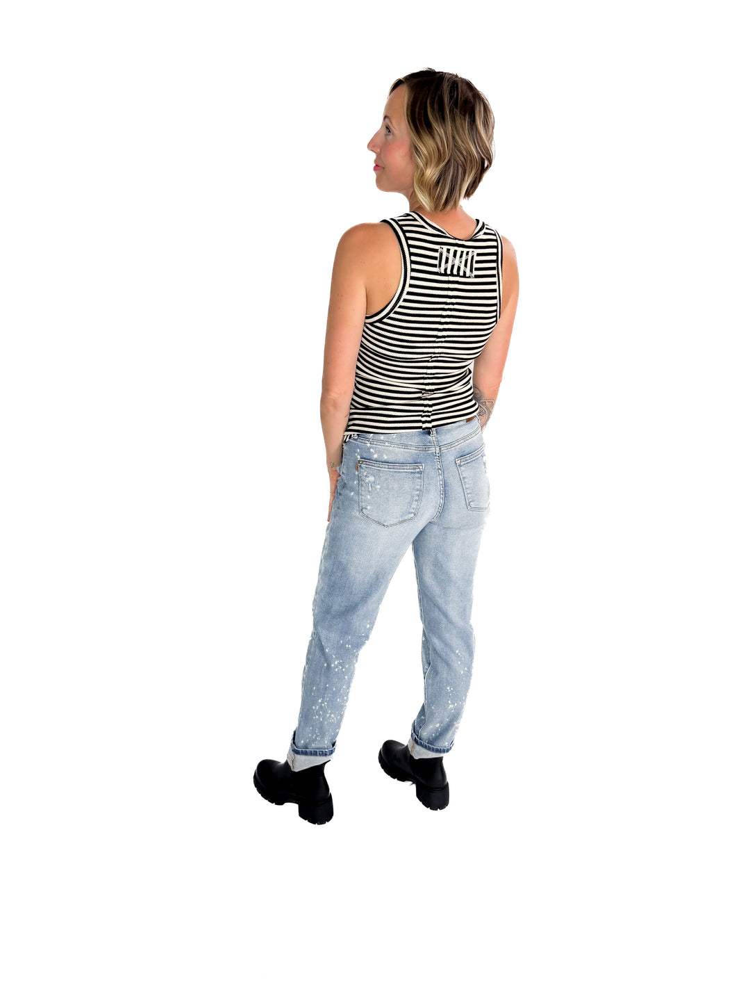 Juno Tank- BLACK STRIPE-FINAL SALE