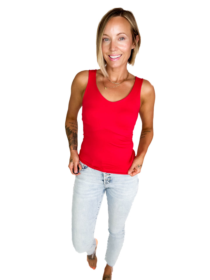 Justina Seamless Tank Top- RUBY