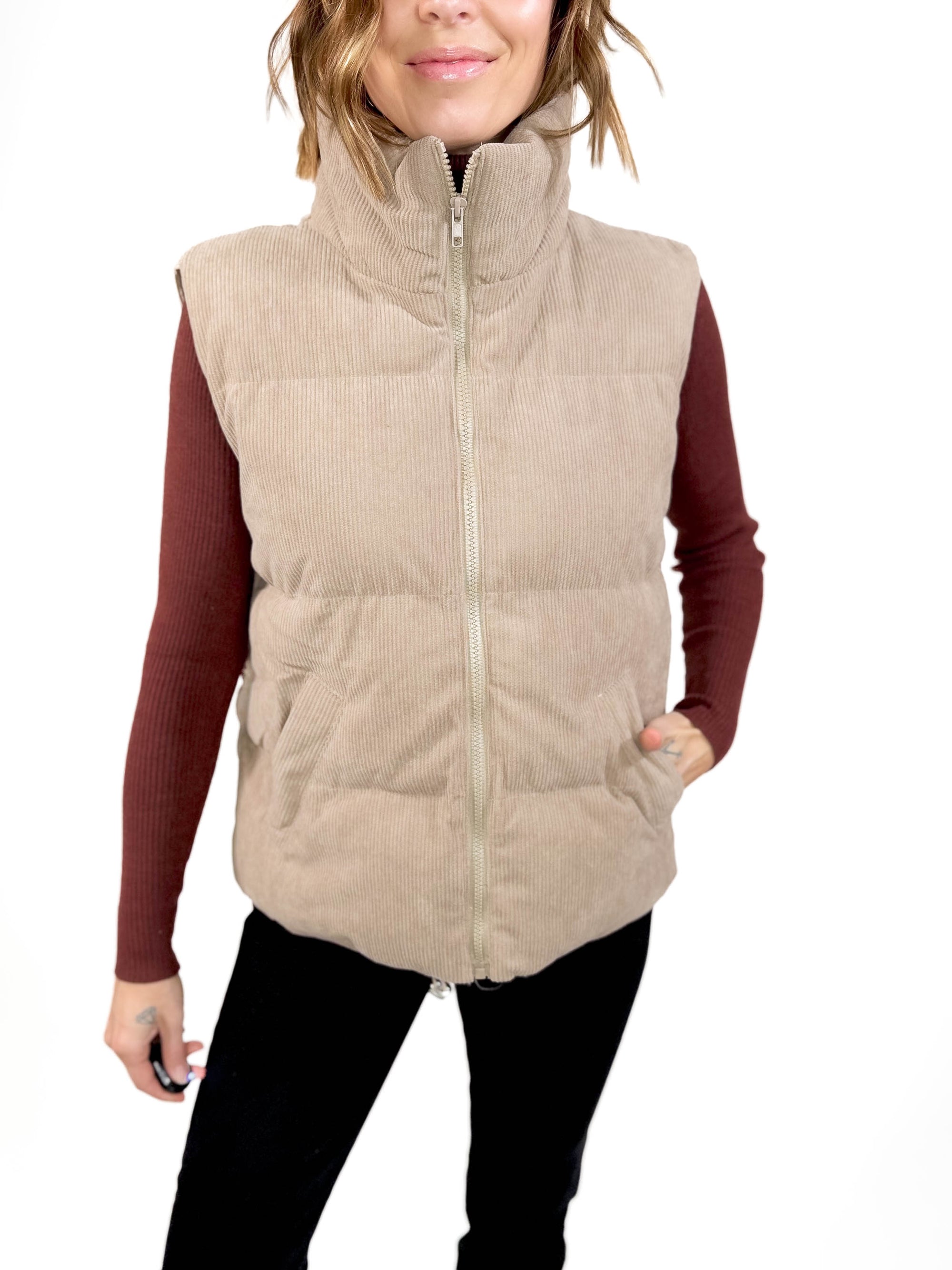 Wander Corded Vest- GREIGE