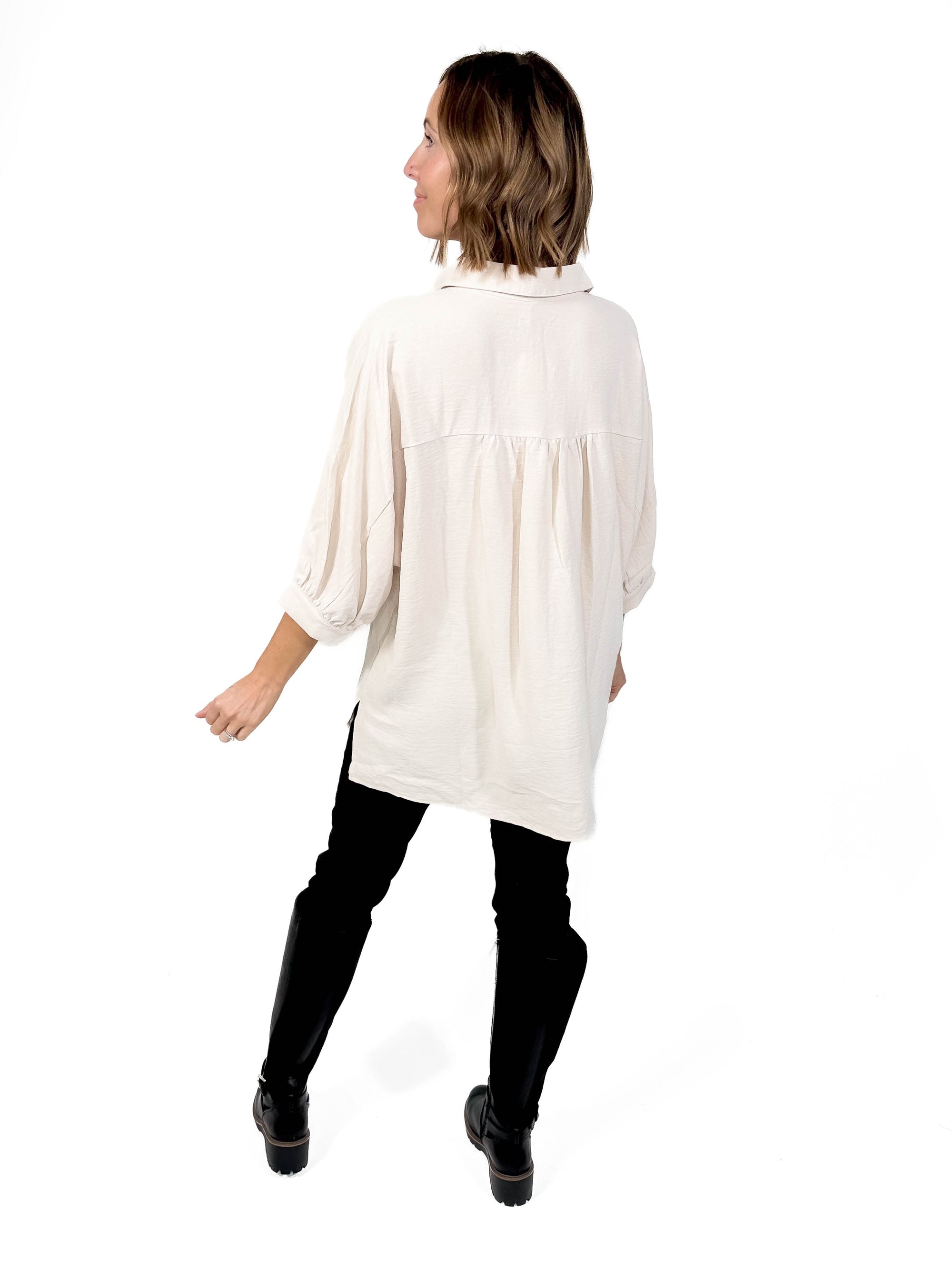 Molly Button Tunic- OATMEAL