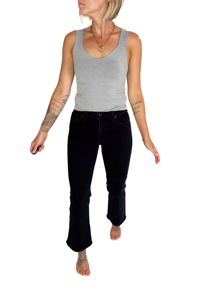 JUST BLACK DENIM Arina Slim Cropped Bootcut Jeans- BLACK