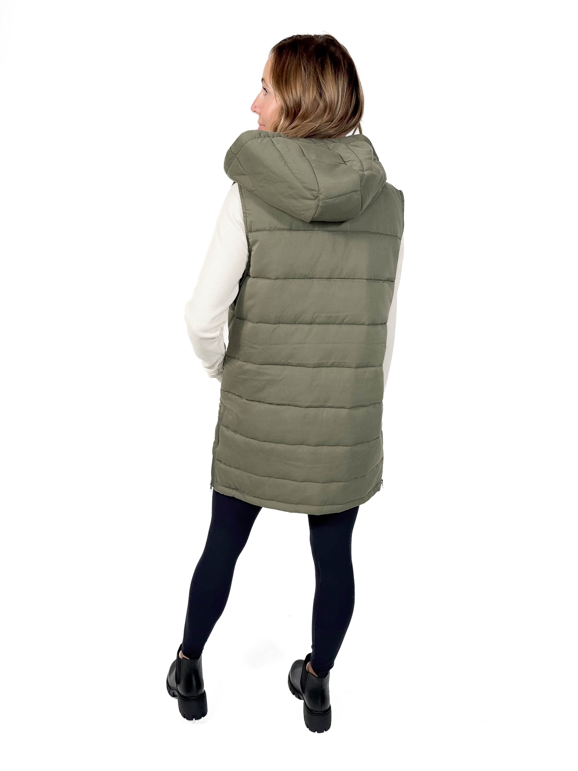 THREAD & SUPPLY Pinecrest Puffer Vest- OLIVE