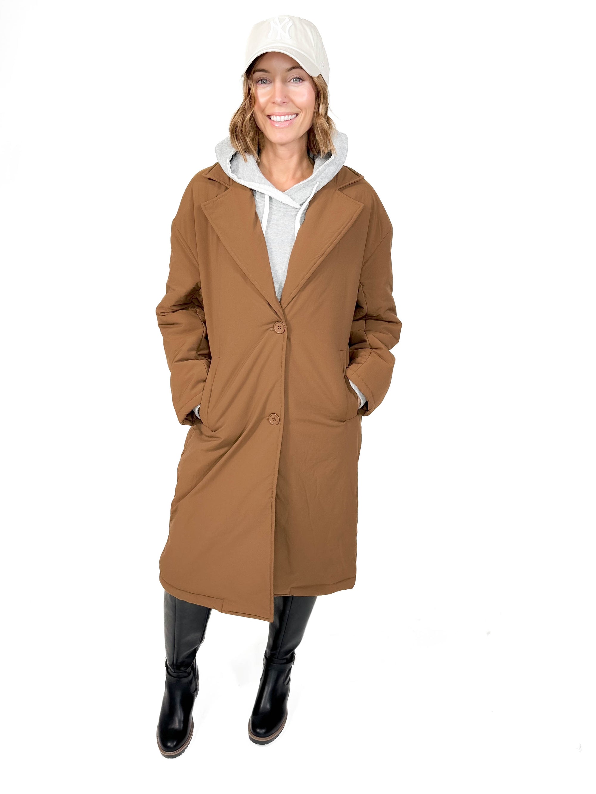 MONO B Athabasca Insulated Puffer Overcoat- COCOA DUST