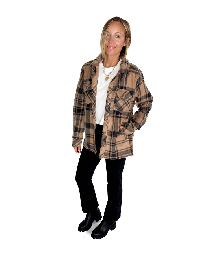 Santa Fe Jacket- PECAN BLACK PLAID