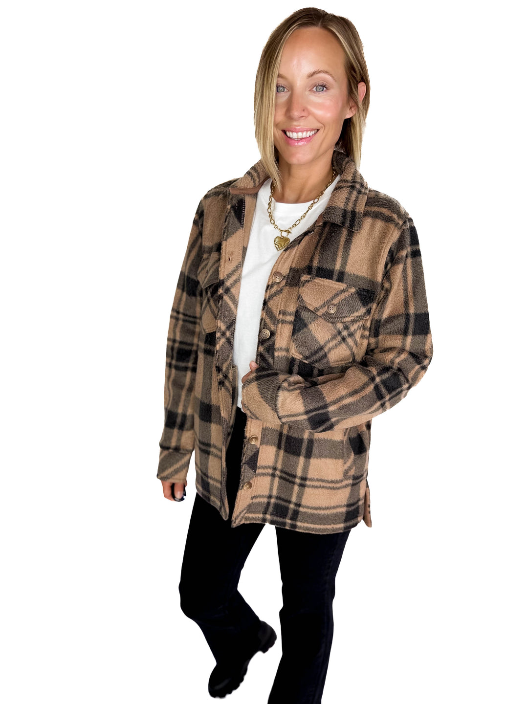 Santa Fe Jacket- PECAN BLACK PLAID