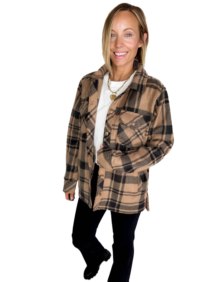 Santa Fe Jacket- PECAN BLACK PLAID