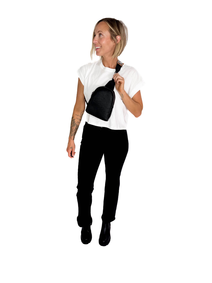 Ellen Sling Bag With Removable Guitar Strap- BLACK