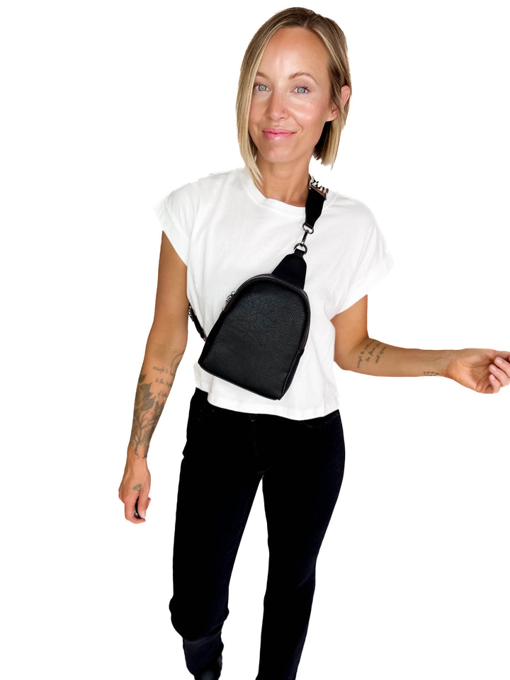 Ellen Sling Bag With Removable Guitar Strap- BLACK