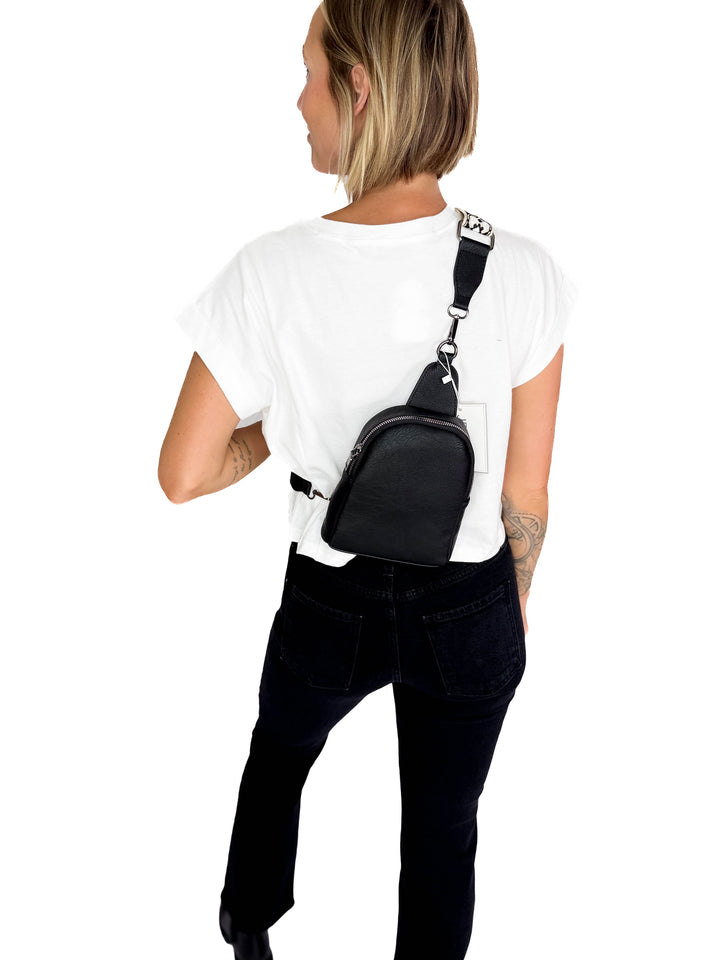 Ellen Sling Bag With Removable Guitar Strap- BLACK