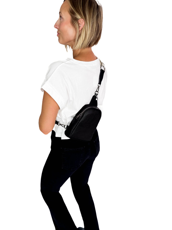 Ellen Sling Bag With Removable Guitar Strap- BLACK