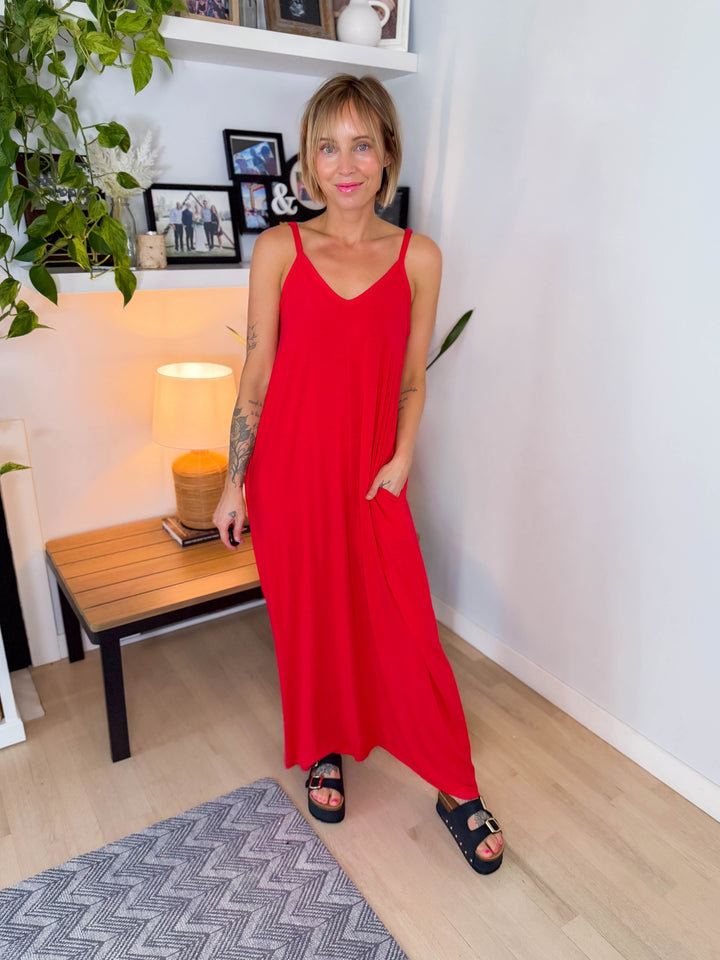 Lainey Stretch Maxi Dress- RUBY-FINAL SALE