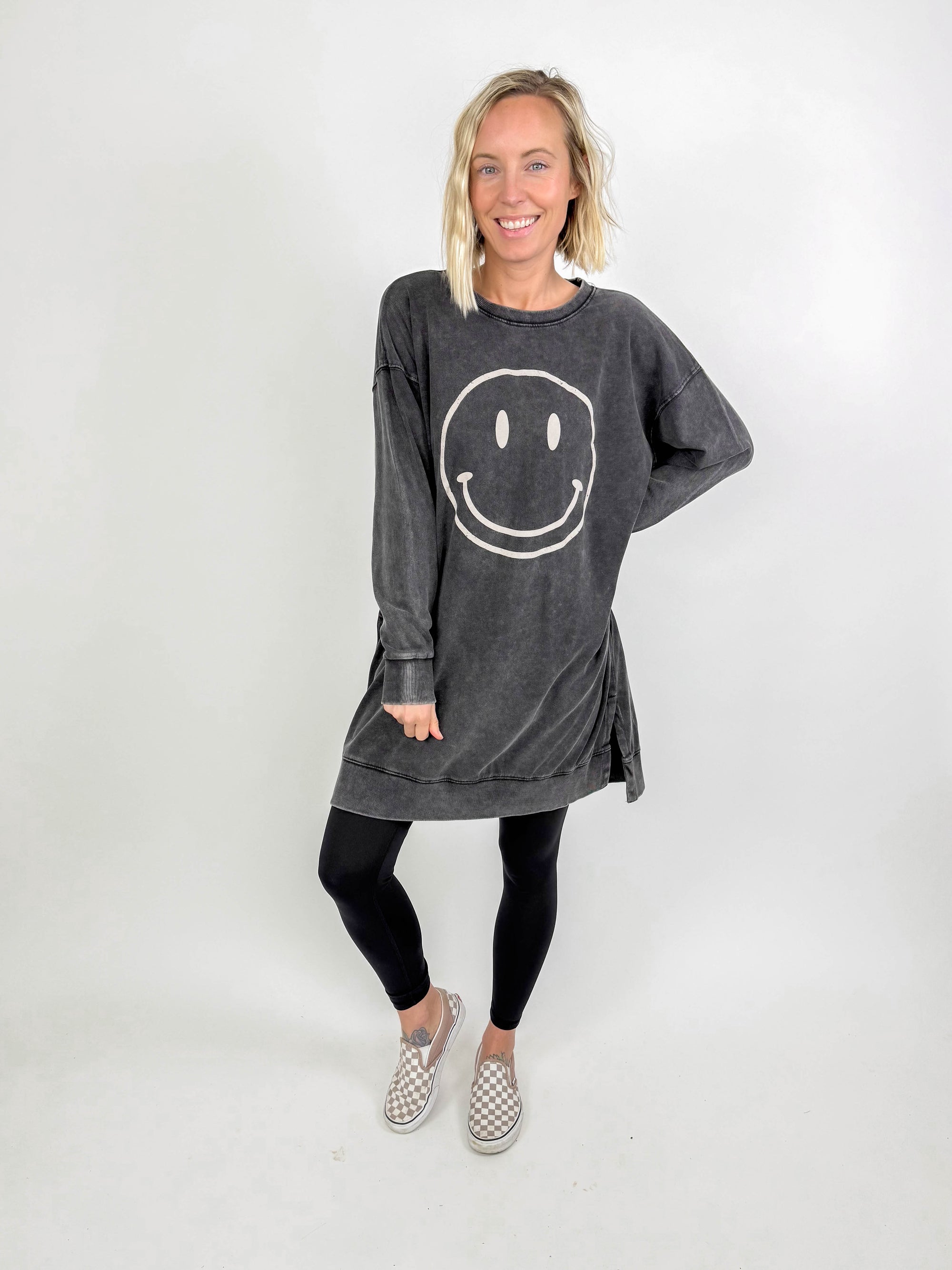 Happiness Pullover Dress- BLACK