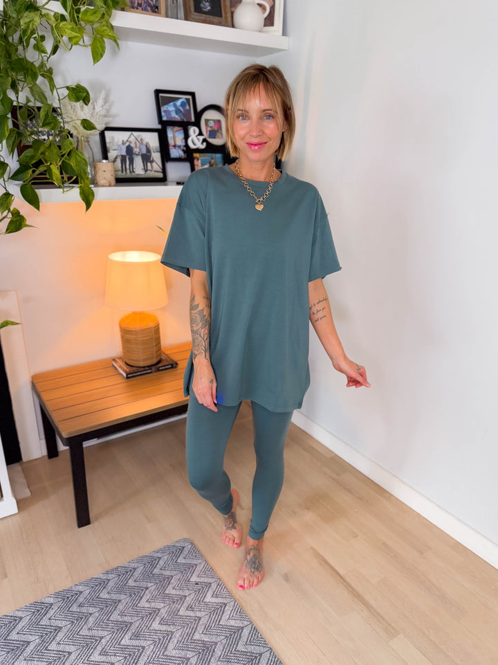 Champlain Cotton Legging Set- ASH JADE