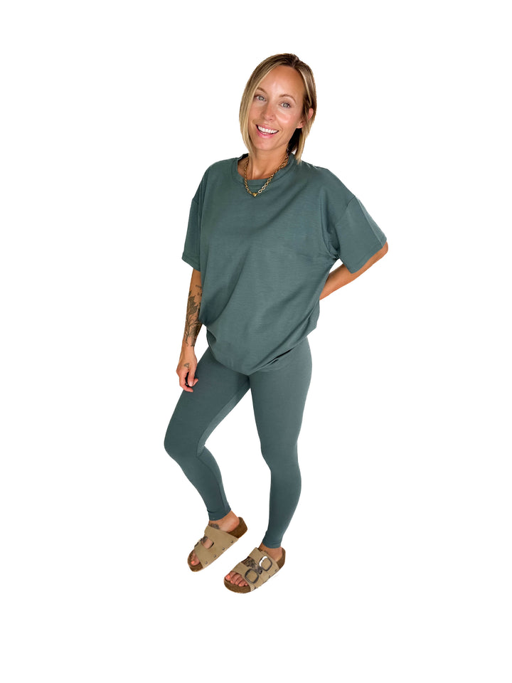 Champlain Cotton Legging Set- ASH JADE