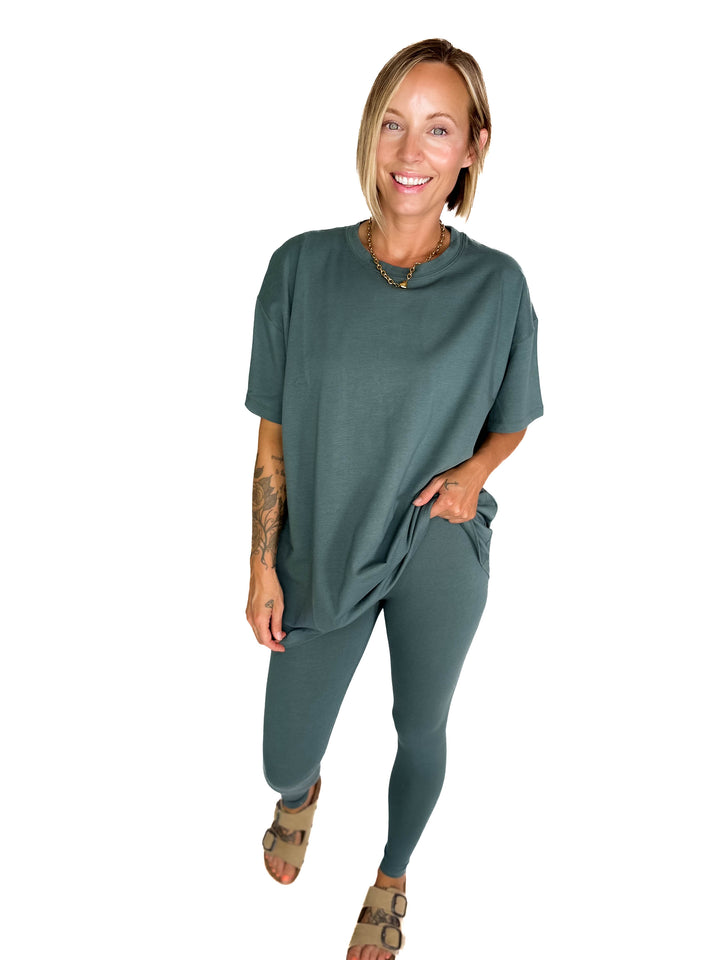Champlain Cotton Legging Set- ASH JADE