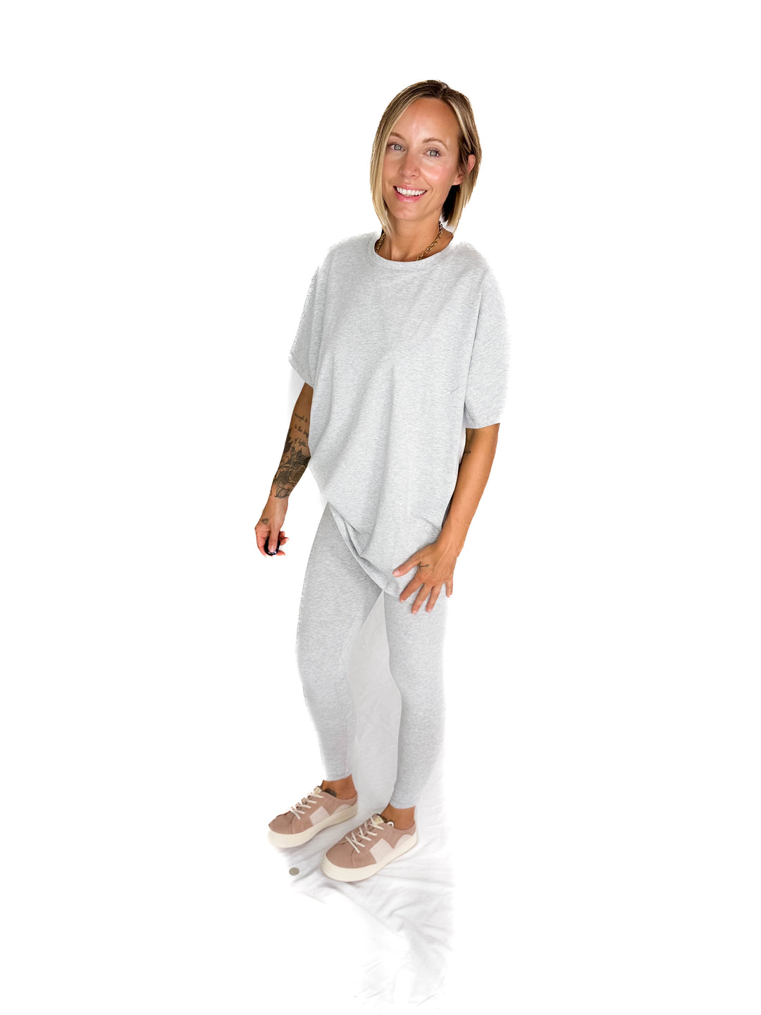 Champlain Cotton Legging Set- HEATHER GREY