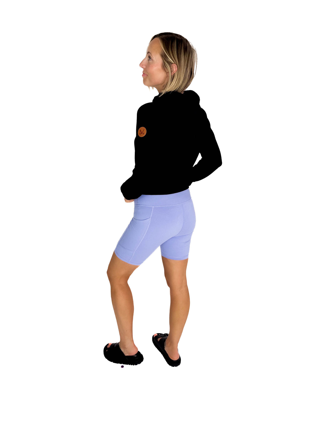 Rein Butter Biker Shorts with Side Pockets- PERIWINKLE BLUE
