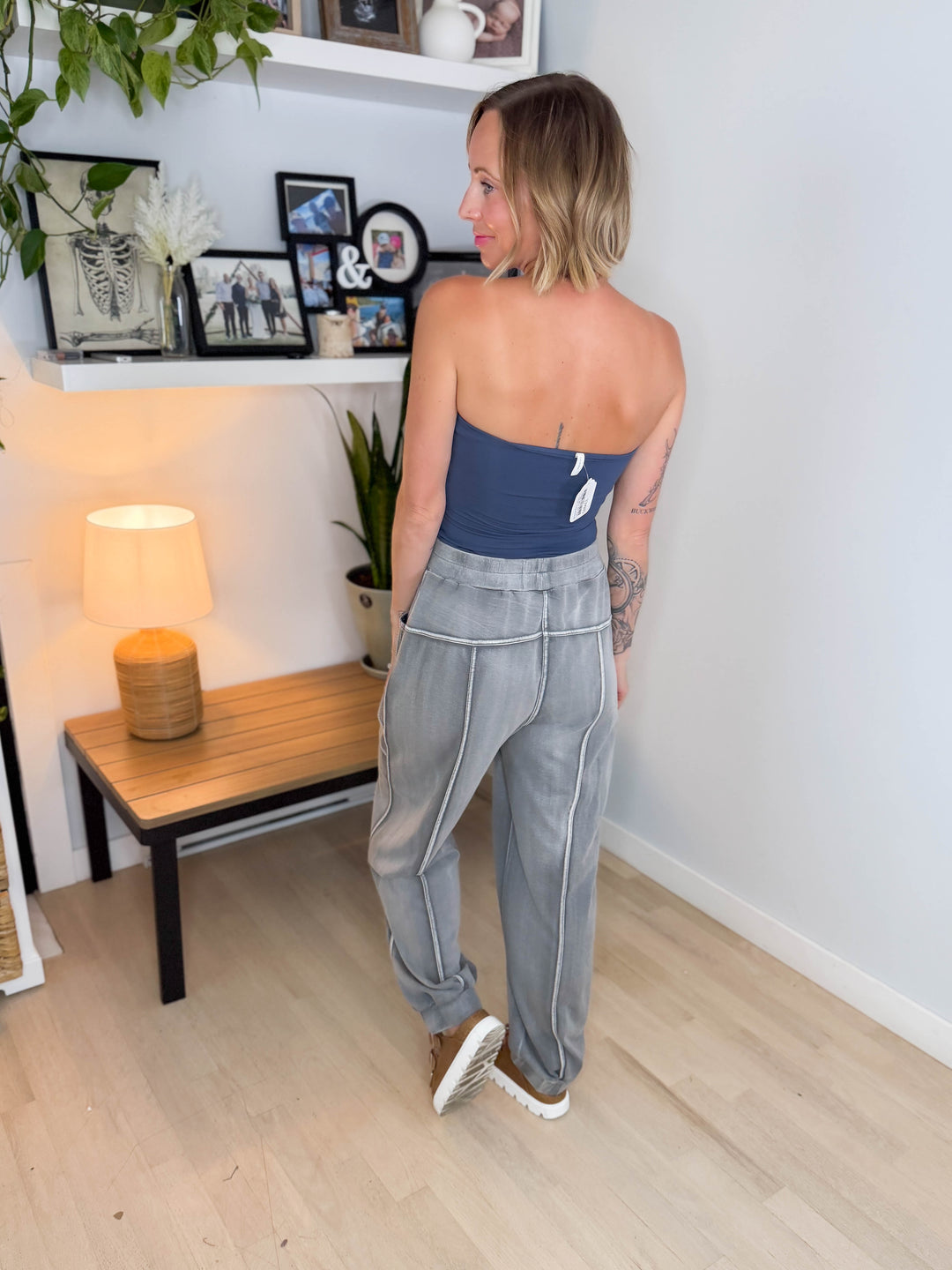 Monaco Washed Terry Pant- ASH