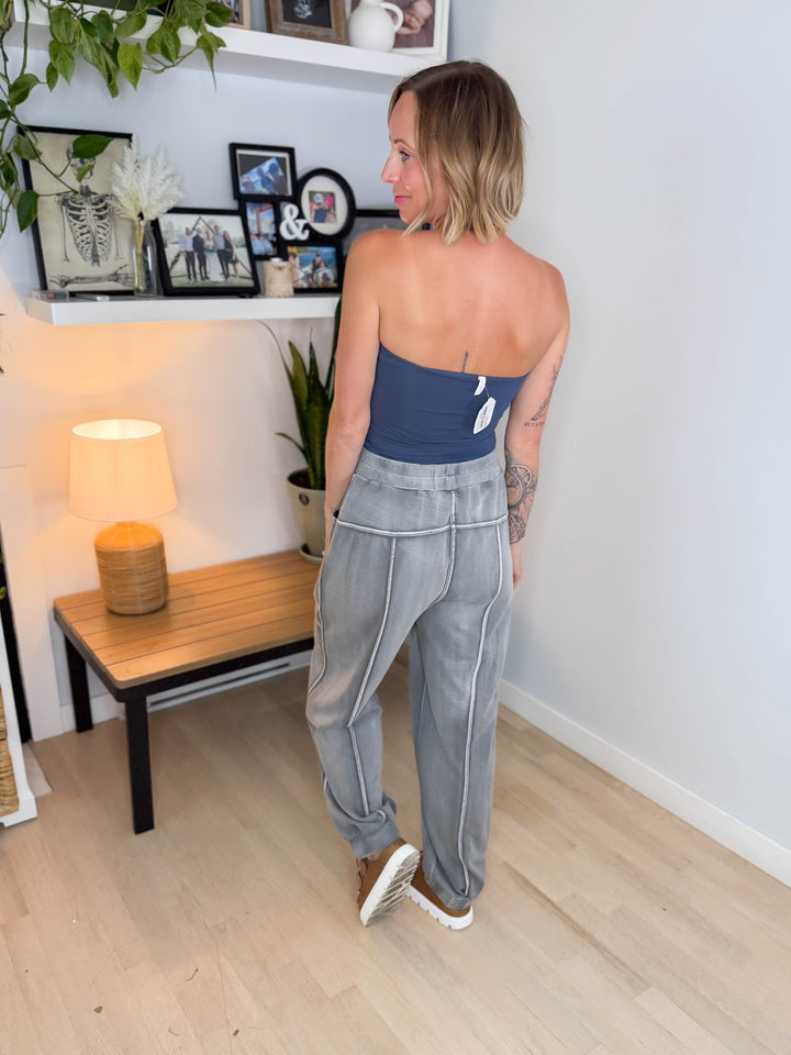 Monaco Washed Terry Pant- ASH