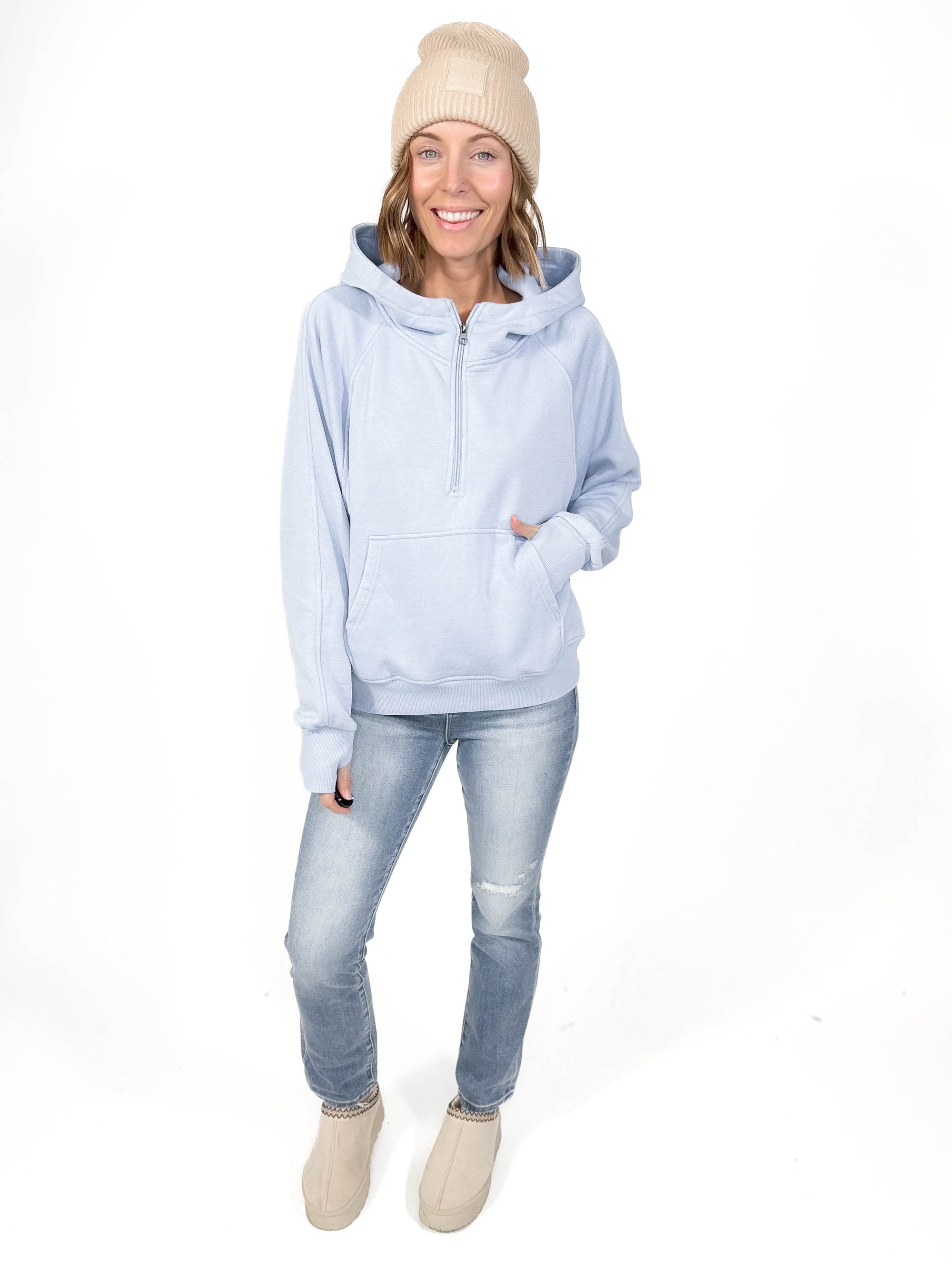 Easy Does It Pullover- BABY BLUE