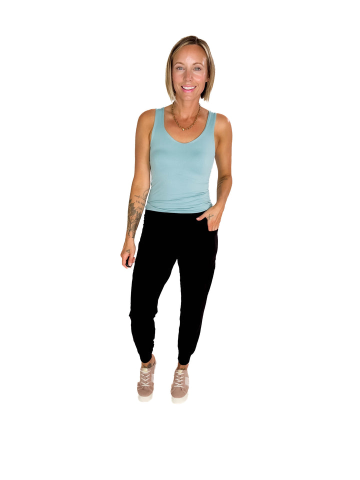 Justina Seamless Tank Top- DUSTY TEAL