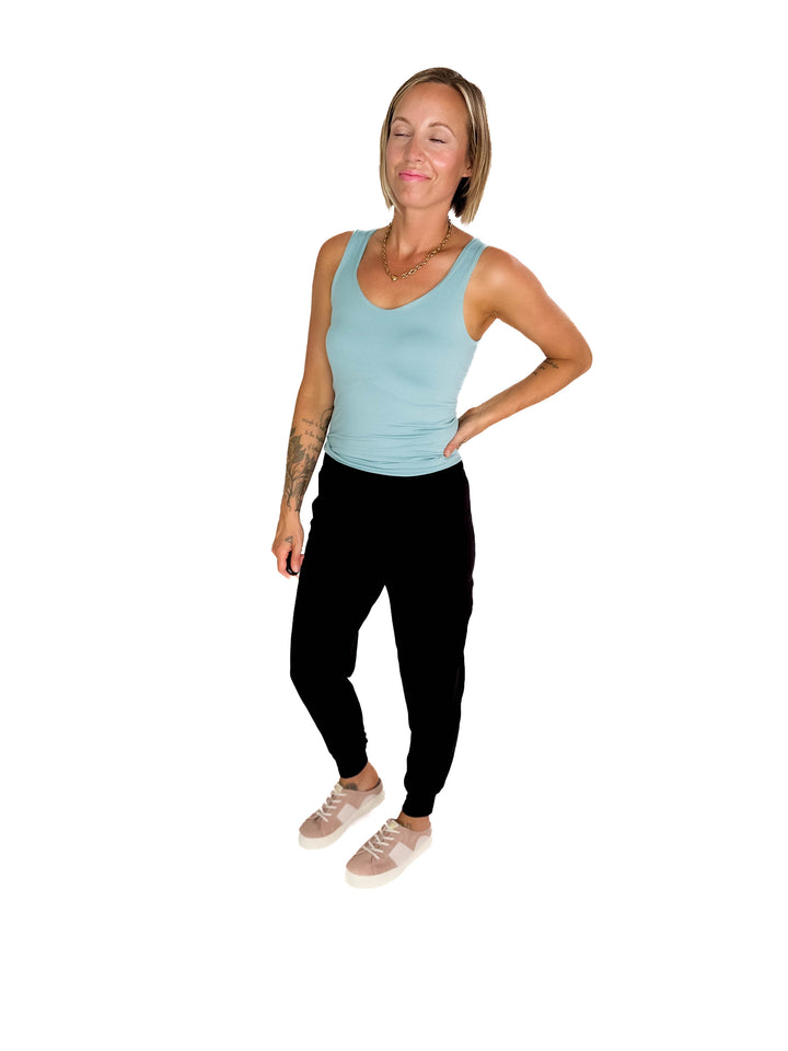 Justina Seamless Tank Top- DUSTY TEAL