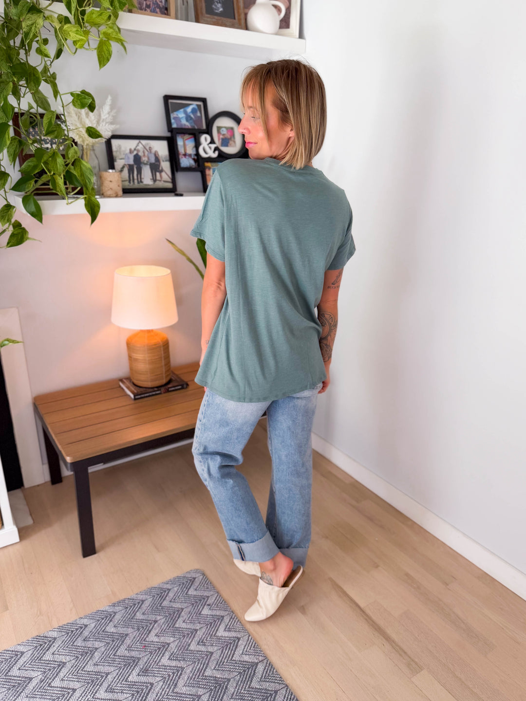 Colter Cotton Boyfriend Tee- HEATHER ASH JADE