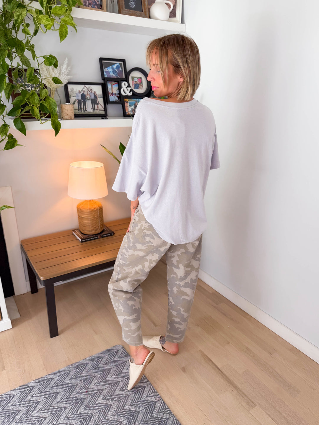 Lila Oversized Cotton Tunic Tee- HEATHER GREY