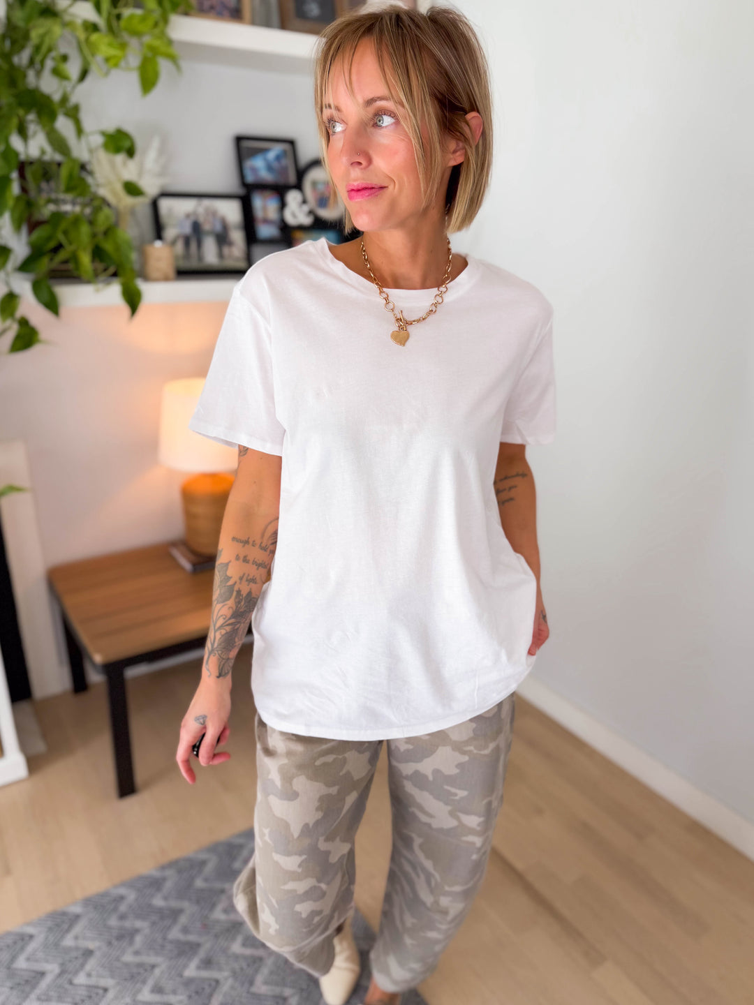 Colter Cotton Boyfriend Tee- WHITE