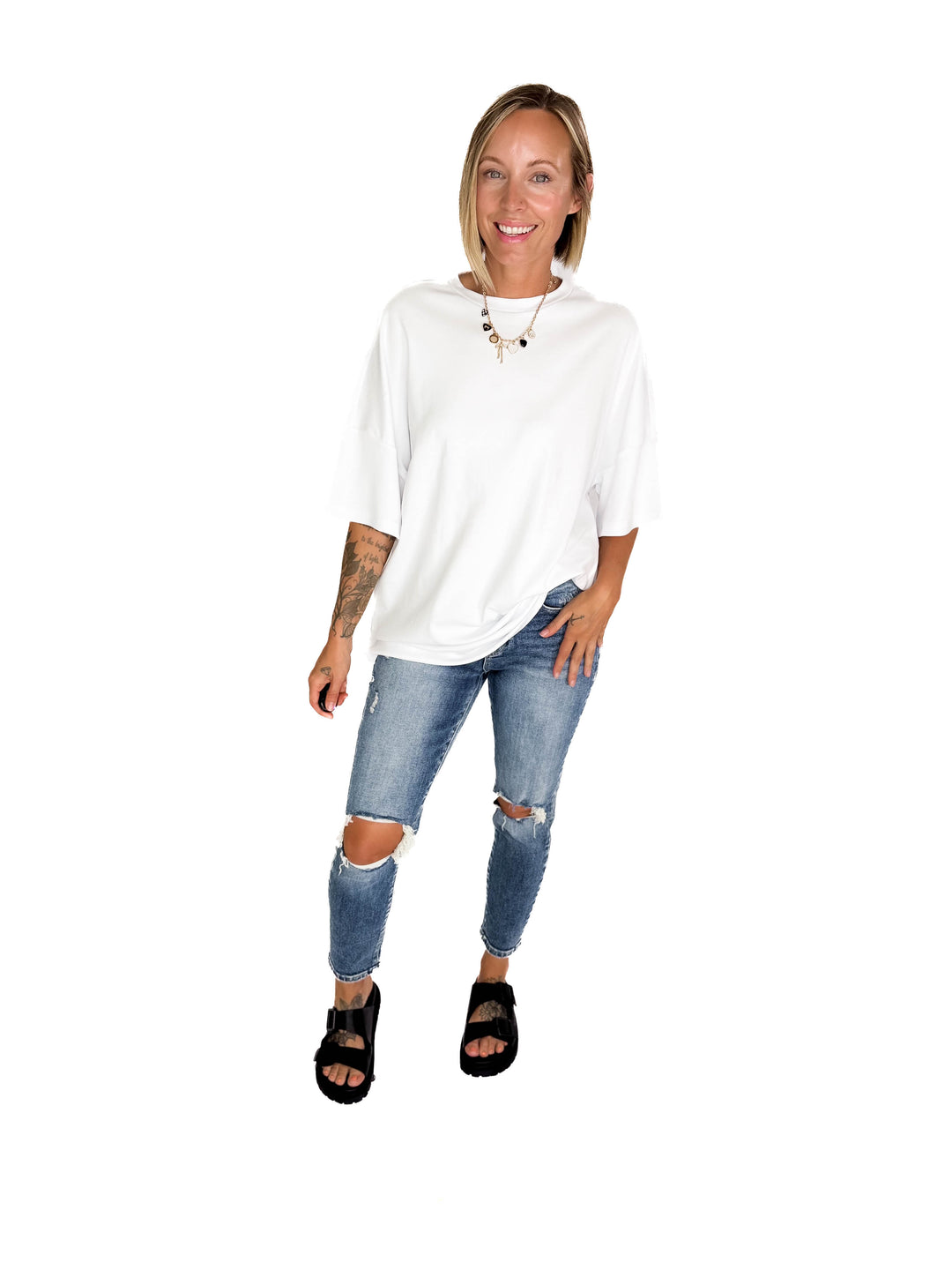 Noisy May Mocca Tunic- BRIGHT WHITE