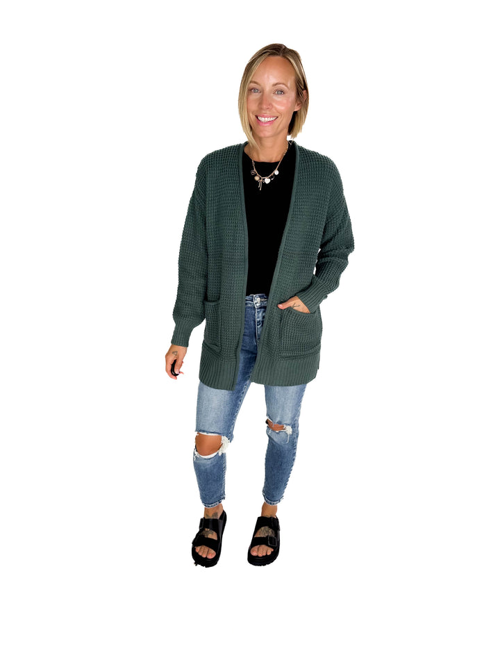 Marley Waffle Cardigan- ASH JADE