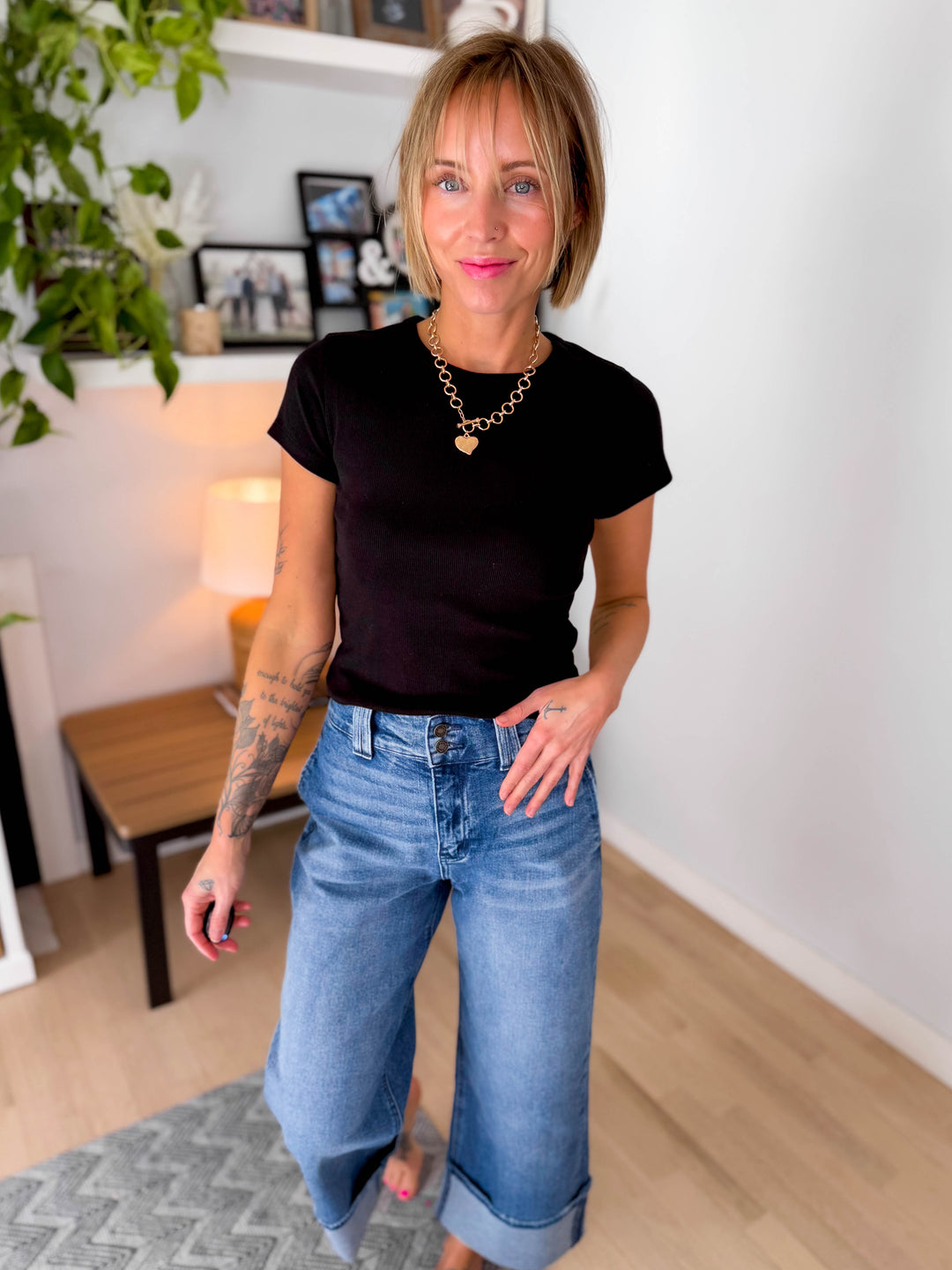 Sable Baby Rib Tee- BLACK