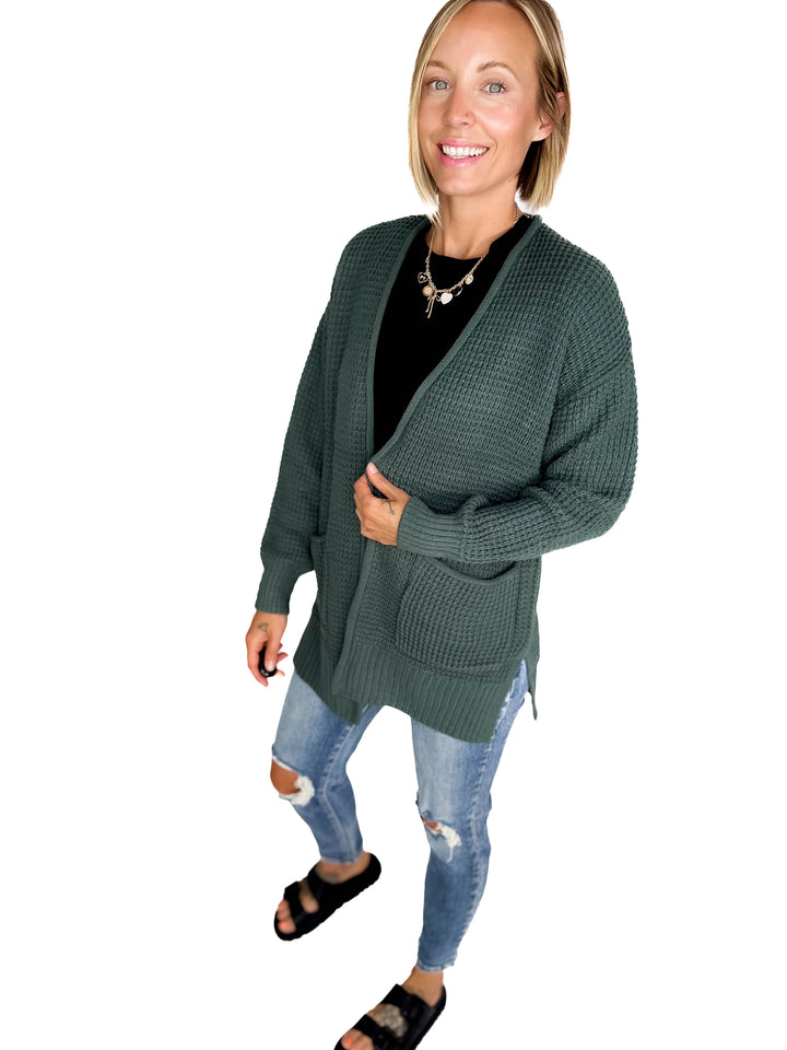 Marley Waffle Cardigan- ASH JADE