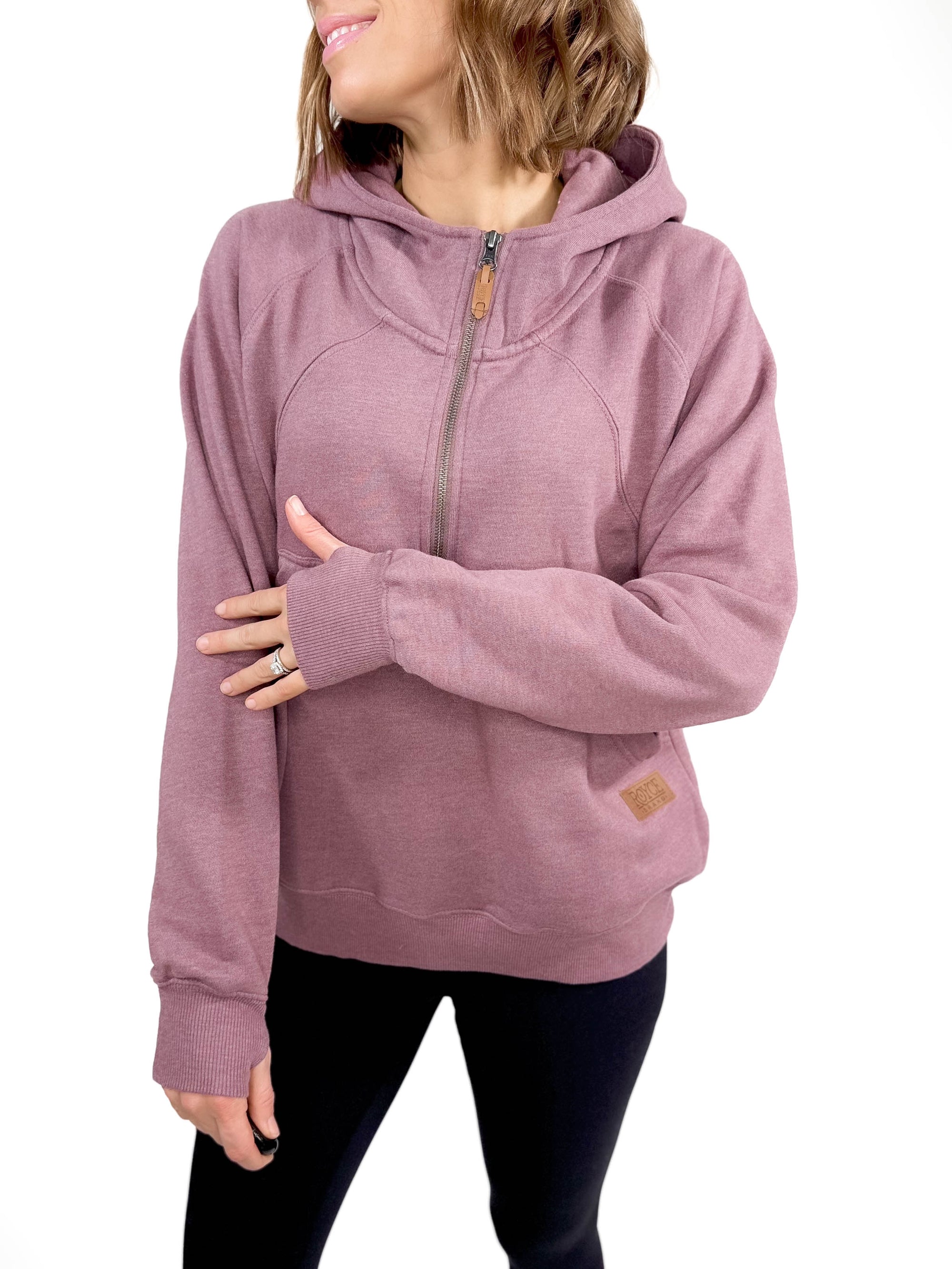 Averley Hooded Fleece- MAUVE