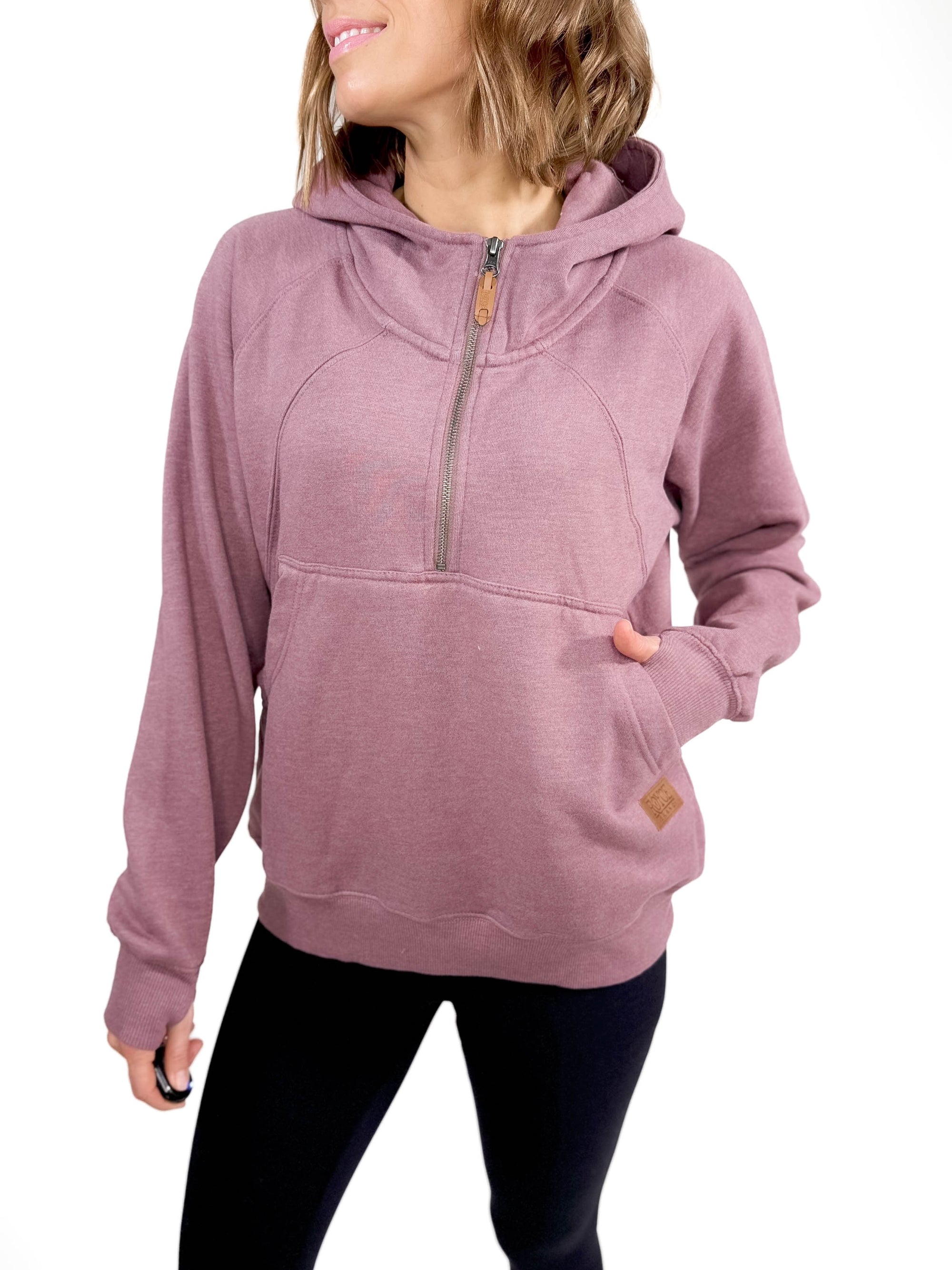 Averley Hooded Fleece- MAUVE