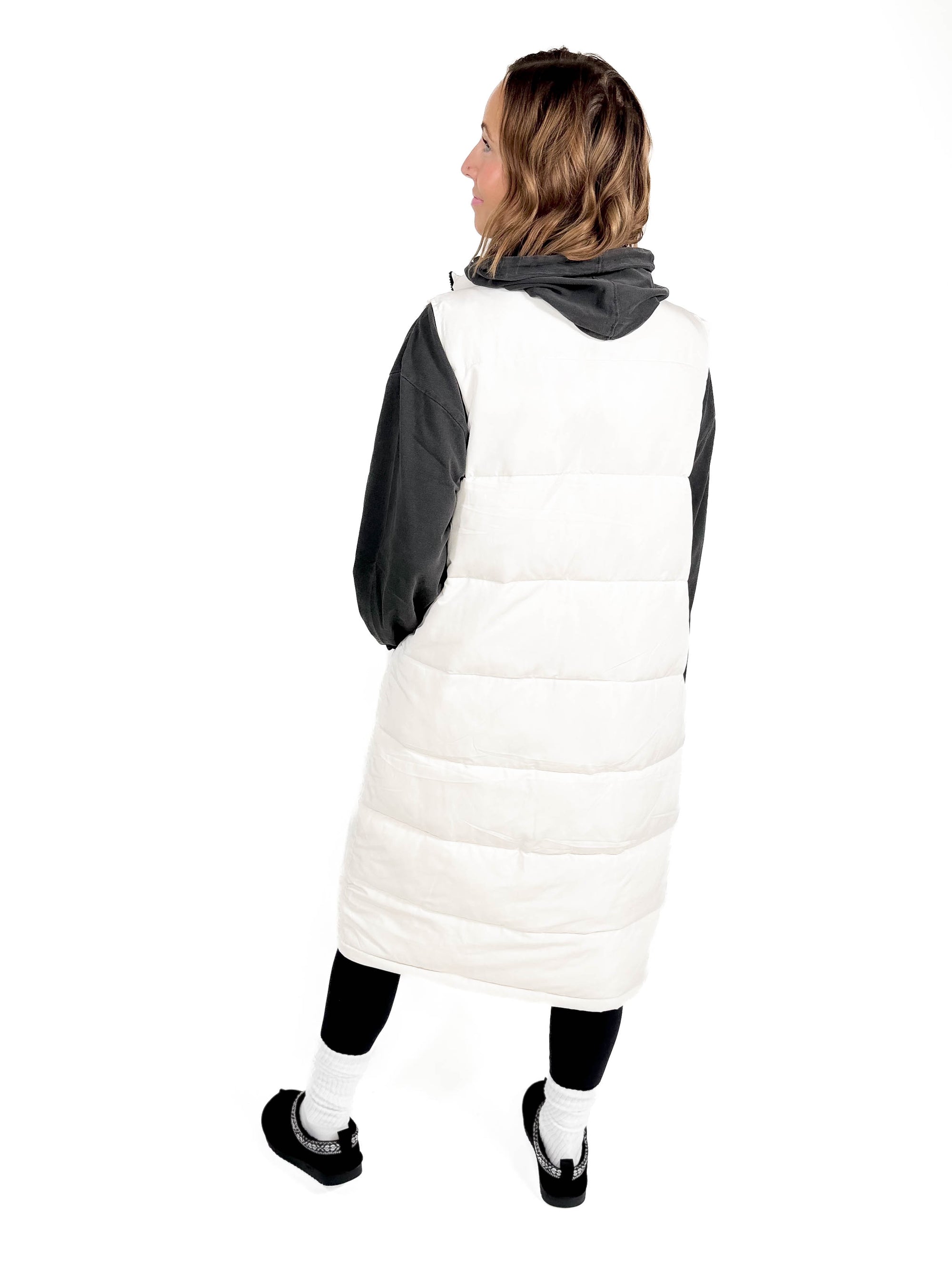 Apres Vegan Down Puffer Vest- COOL WHIP CREAM-FINAL SALE