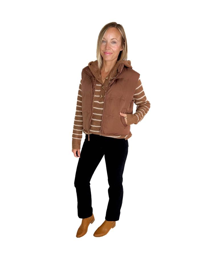 THREAD & SUPPLY Issey Vest- CAPPUCCINO