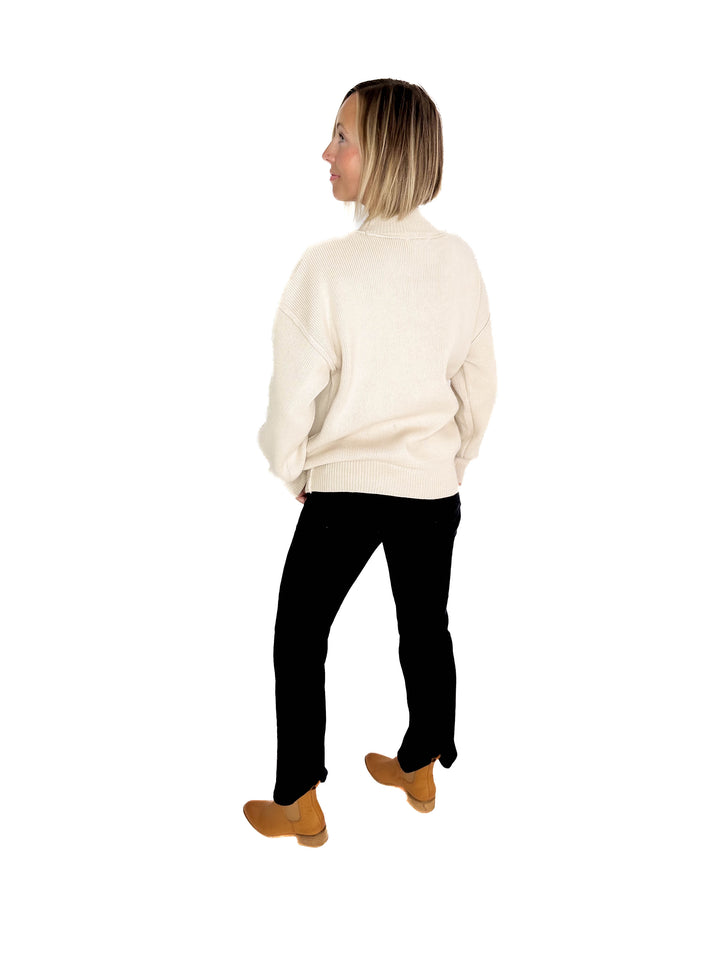 Saga Drop Shoulder Sweater- SAND BEIGE