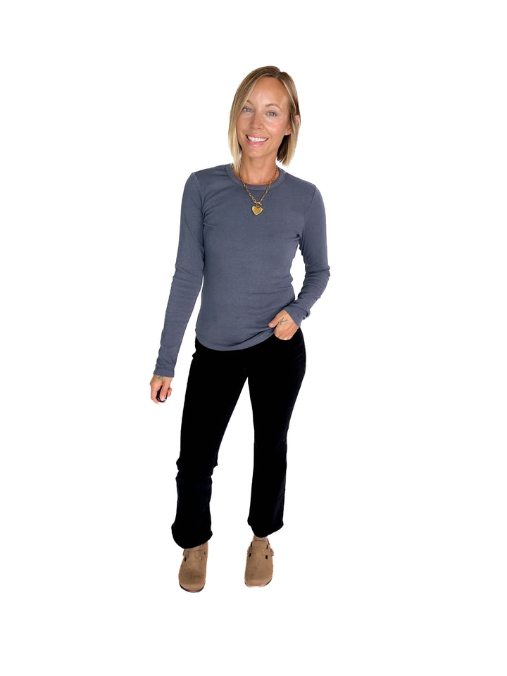 Elbus Knit Crewneck Long Sleeve- DENIM