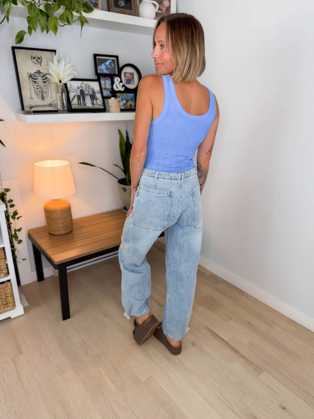 Reversible Lace Textured Tank Top- MARINA