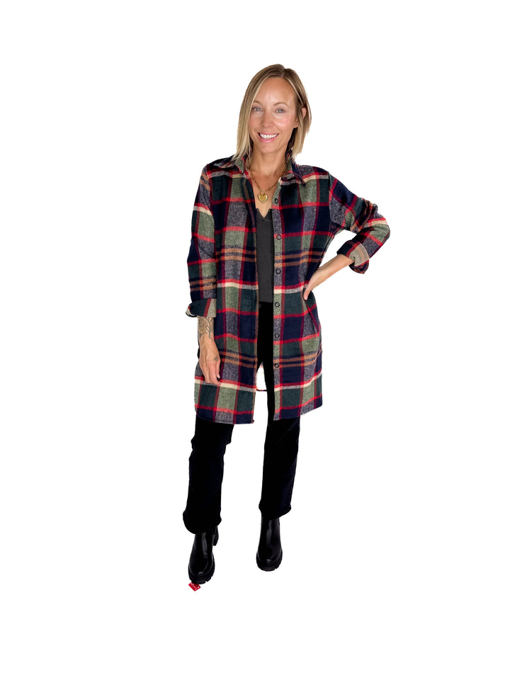 Renfrew Plaid Shacket- GREEN/NAVY