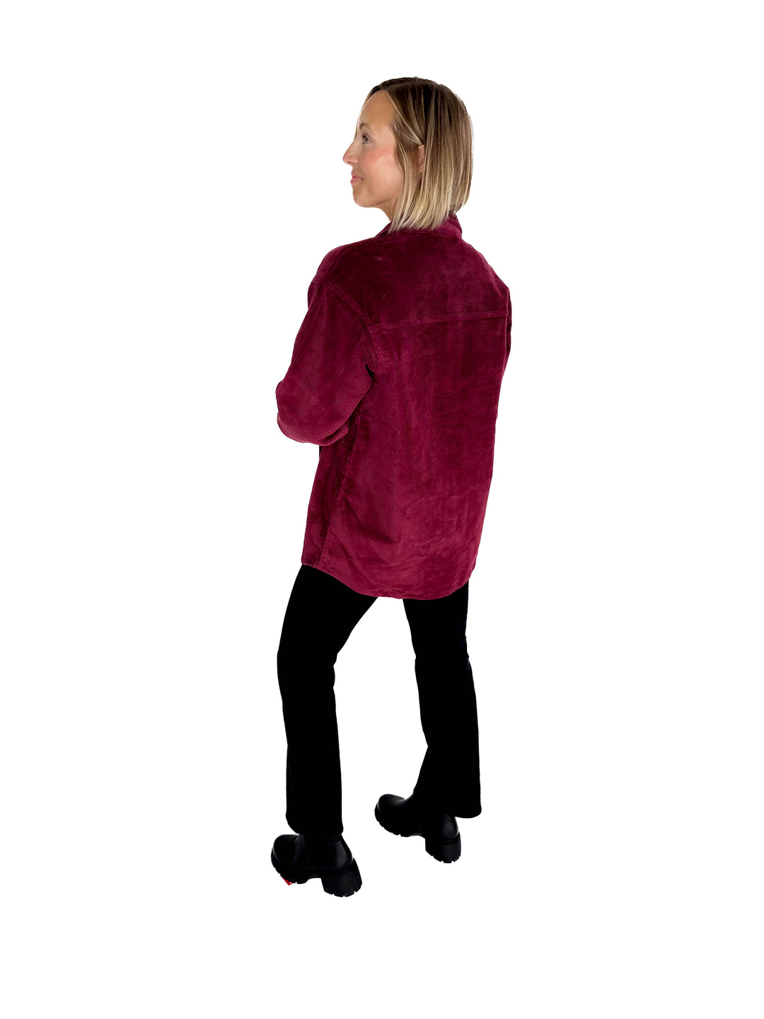 Noisy May Alva Corduroy Shacket- WINE