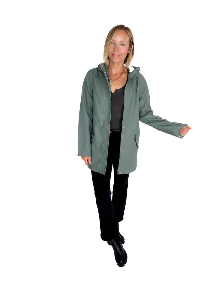 VERO MODA Sitka Rain Jacket- BALSAM GREEN