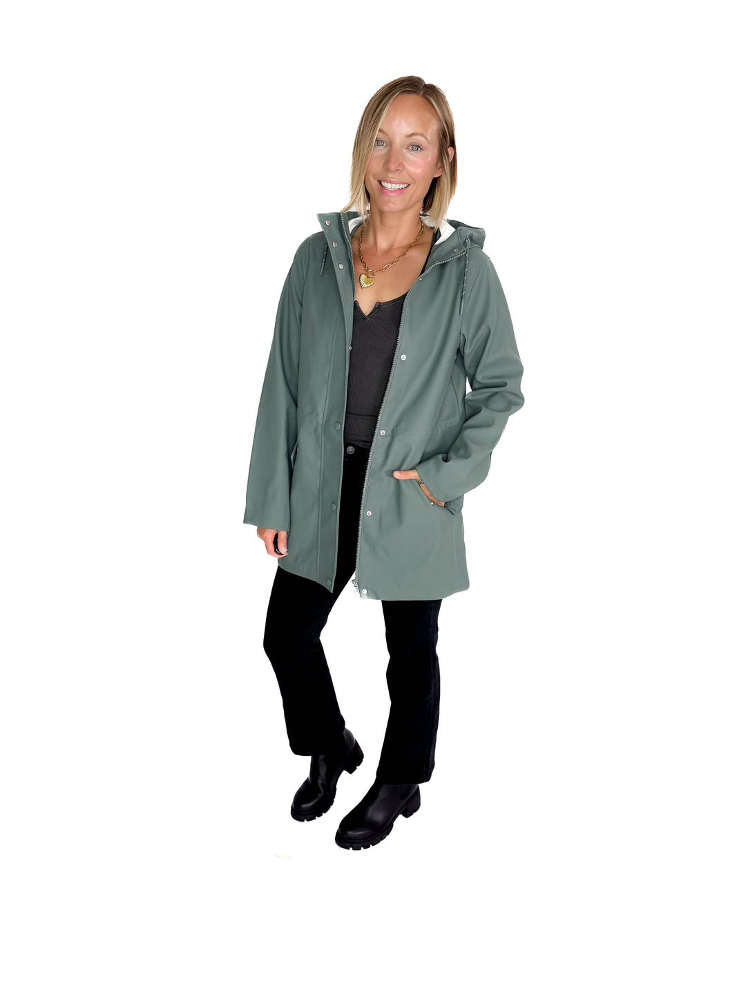 VERO MODA Sitka Rain Jacket- BALSAM GREEN