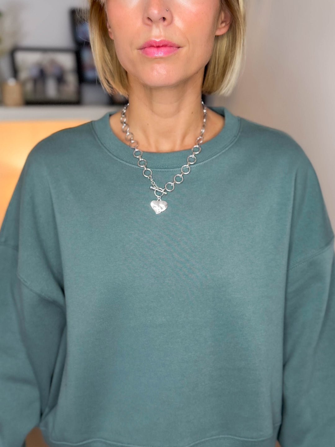 Note Worthy Heart Toggle Necklace- SILVER