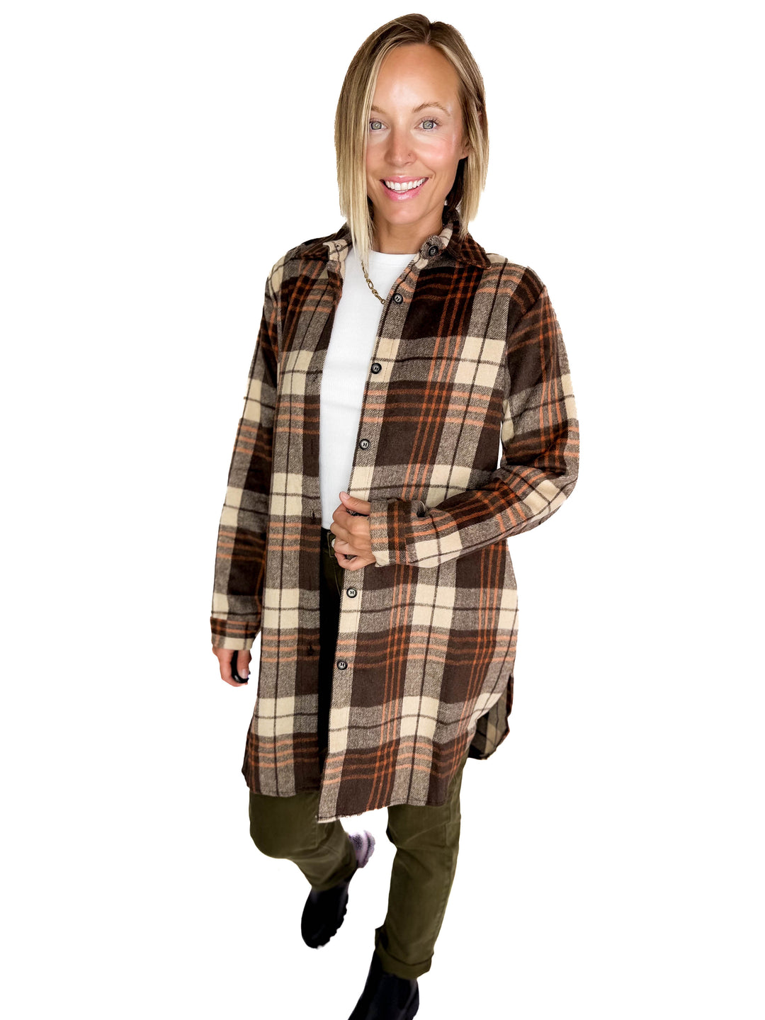 Renfrew Plaid Shacket- APRICOT